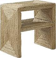 Crosley Furniture Marella Handwoven Banana Leaf End Table, Rattan Side Tables, Banana Leaf