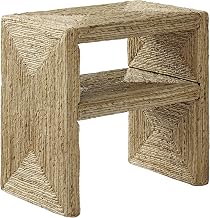Crosley Furniture Marella Handwoven Banana Leaf End Table, Rattan Side Tables, Banana Leaf