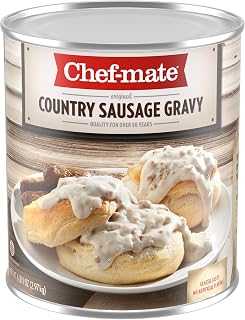 Chef-mate Country Sausage Gravy, Breakfast Sausage, Biscuits and Gravy, Bulk #10 Can, 6 lb 9 oz (Pack of 6)