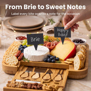 Smirly Charcuterie Board Set, Bamboo Wood, 13 x 13 Inch