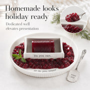 Mud Pie Cranberry Can Serving Dish Set, Ceramic, White