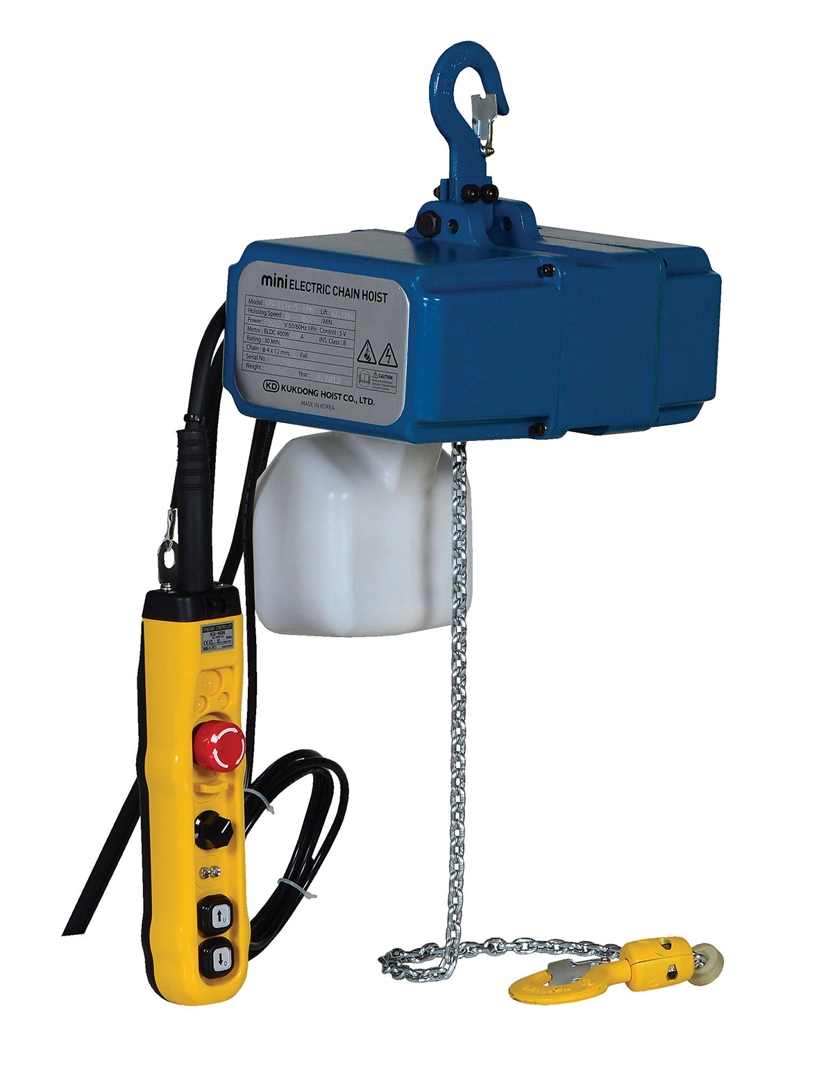 Steel Variable Speed Electric Hoist 500 Lb. Capacity Blue by Vestil – 17"L x 15"W x 11"H, Steel, Blue, Model VS-ECH-5-1PH