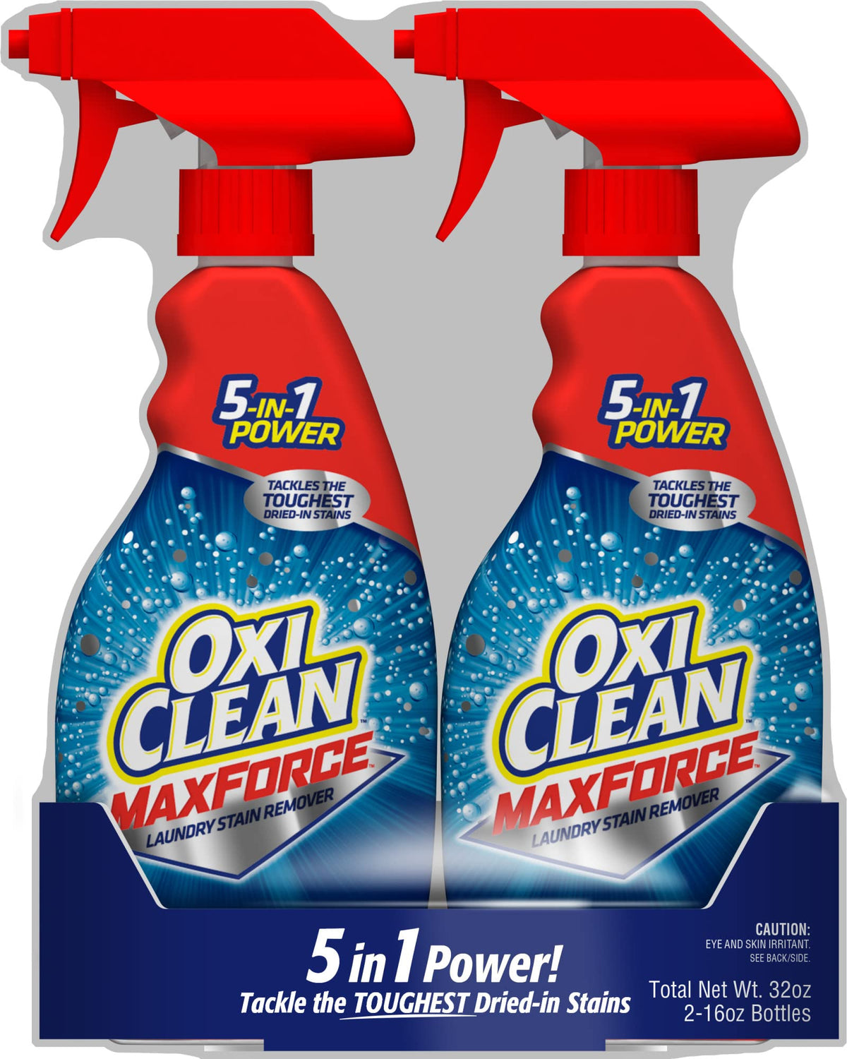 MaxForce Laundry Stain Remover by OxiClean – 32 Fl Oz (Pack of 1), Plastic, Red and blue