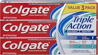 Colgate Triple Action Toothpaste, Mint - 8.0 Ounce (3 Pack)