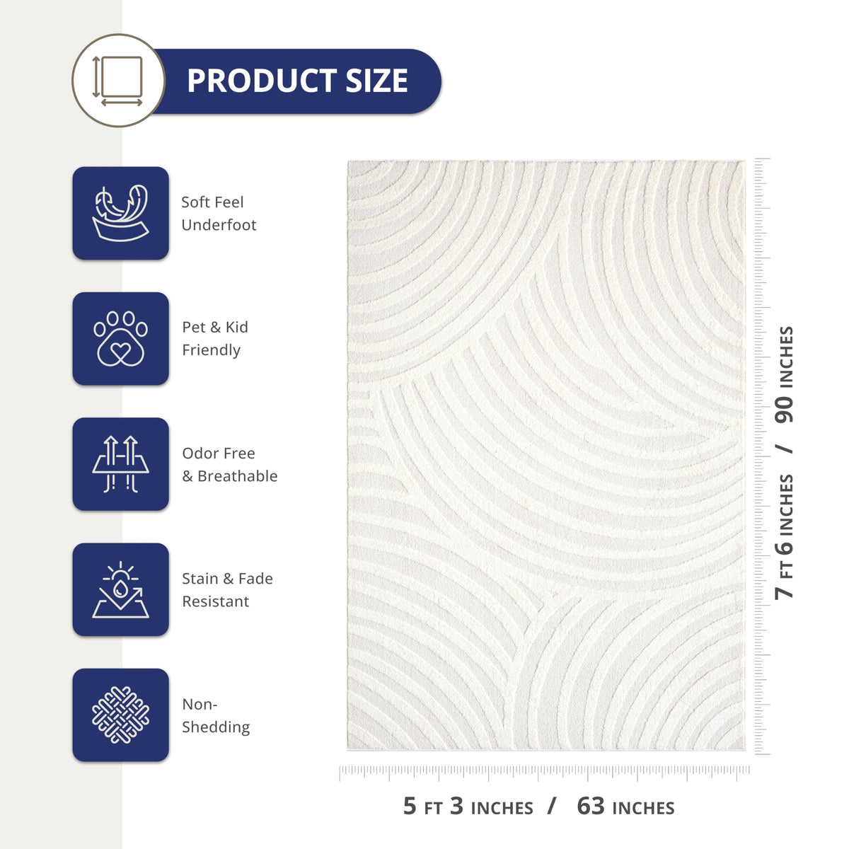 Abani 5x8 / Cream / Modern Area Rugs