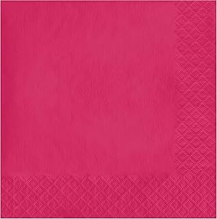 Creative Converting Touch of Color 2-Ply 50 Count Paper Lunch Napkins, Hot Magenta