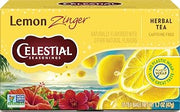 Celestial Seasonings Lemon Zinger Herbal Tea, Caffeine Free, 20 Tea Bags Box
