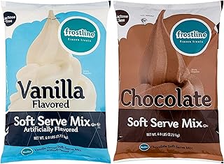 Frostline Vanilla & Chocolate Soft Serve Powdered Ice Cream Mix | Lactose Free | Kosher | 6 lb. Bag Each