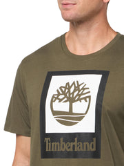 Men's Stack Logo Colored Short Sleeve Tee by Timberland – Cotton, Leaf Green