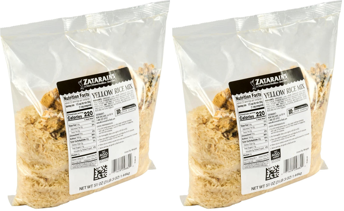 Zatarain's Yellow Rice / 51 Ounce (Pack of 2) / 1 Seasoned Rice