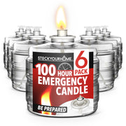 100 Hour Candle Pack of by Stock Your Home – 4x3 ¼”, Mineral Oil, Red, Pack of 6, Model Stock Your Home 4315
