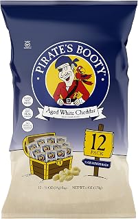 Pirate's Booty Snack Puffs, Aged White Cheddar 0.5oz (Pack of 12)