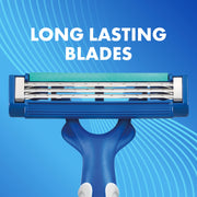 Sensor3 Simple Men’s Disposable Razors by Gillette – 12 Count (Pack of 1), Rubber, Blue