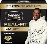 Depend Real Fit Incontinence Underwear for Men, S/M, 72 Count