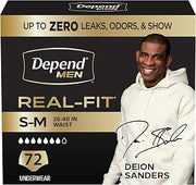 Depend Real Fit Incontinence Underwear for Men, S/M, 72 Count