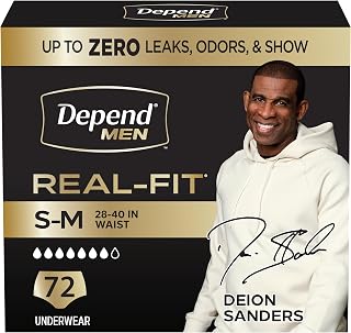 Depend Real Fit Incontinence Underwear for Men, S/M, 72 Count