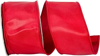 Reliant Ribbon Iridescent Satin Elegance Wired Edge, Red, 2-1/2 Inch, 10 Yards