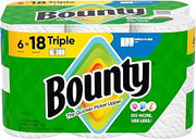 Bounty Paper Towels Select-A-Size, White, 6 Triple Rolls = 18 Regular Rolls