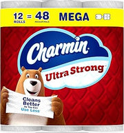 Charmin Toilet Paper Ultra Strong, 12 Mega Rolls = 48 Regular Rolls, 2-ply Bath Tissue