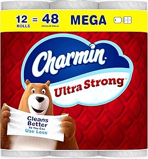 Charmin Toilet Paper Ultra Strong, 12 Mega Rolls = 48 Regular Rolls, 2-ply Bath Tissue