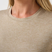 Men's Skyloft Light Short Sleeve Top by TravisMathew – X-Small, Polyester Blend, Heather Soft Taupe, Model A45755