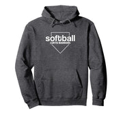 Curtis Warriors Softball Home Plate Pullover Hoodie by Curtis Warriors Official High School Gear – Polyester, Grey, Model GN4JGMHVWCB