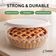 Evelots Cake Carrier Set, 11 Inch, Clear, 4 Pack
