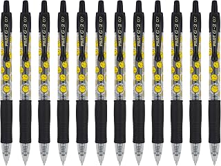 PILOT G2 Premium Retractable & Refillable Gel Roller Pens, SmileyWorld Collection, Fine Point 0.7 mm, Black Ink, Dozen