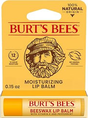 Burt's Bees Lip Balm, Lip Moisturizer With Responsibly Sourced Beeswax, with Vitamin E & Peppermint Oil, Natural Origin Moisturizing Care, 1 Tube, 0.15 oz.
