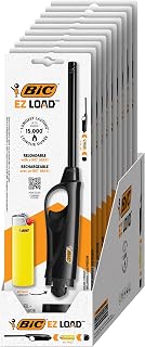 EZ Load Lighter, Reloadable Multi Purpose Lighter, Pack with 10 BIC EZ Load Long Lighter Shell and 10 BIC Maxi Pocket Lighters 10-Pack (Colors May Vary), Assorted