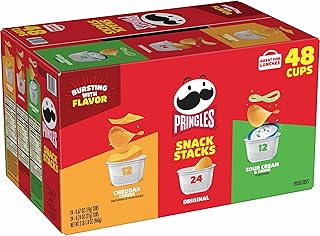 Pringles Potato Chips; Original; Cheddar Cheese; Sour Cream And Onion, 0.74 Oz Canister, 48/carton