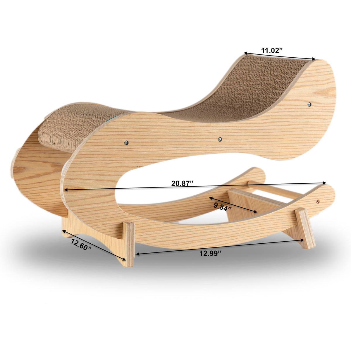 Real Wood Medium Wooden Cat Rocking Chair by Armarkat – 12" (L) x 8" (W) x 23" (H), Wood, Original Wood Grain, Model S1302
