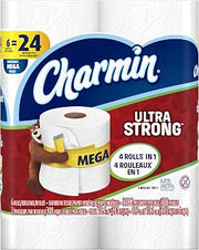 Charmin Ultra Strong Toilet Paper 6 Mega Rolls = 24 Regular Rolls