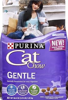 Purina Cat Chow Dry Cat Food, Gentle, 3.15 Lb Bag