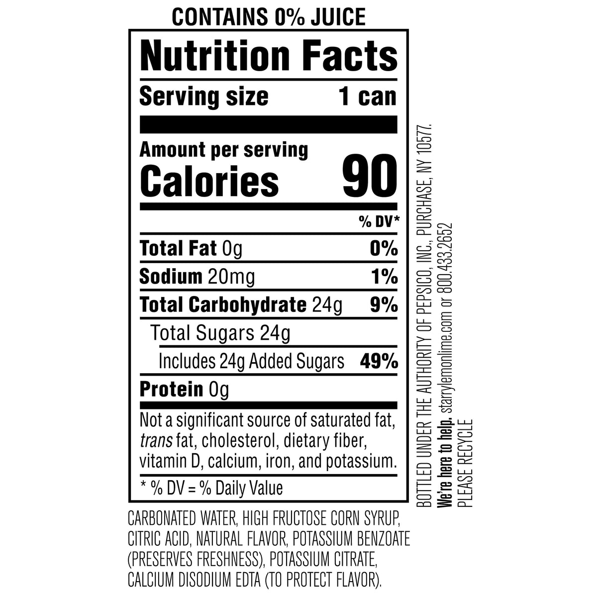 Lemon-Lime Soda Pop by Starry – 7.5 FZ, Pack of 6