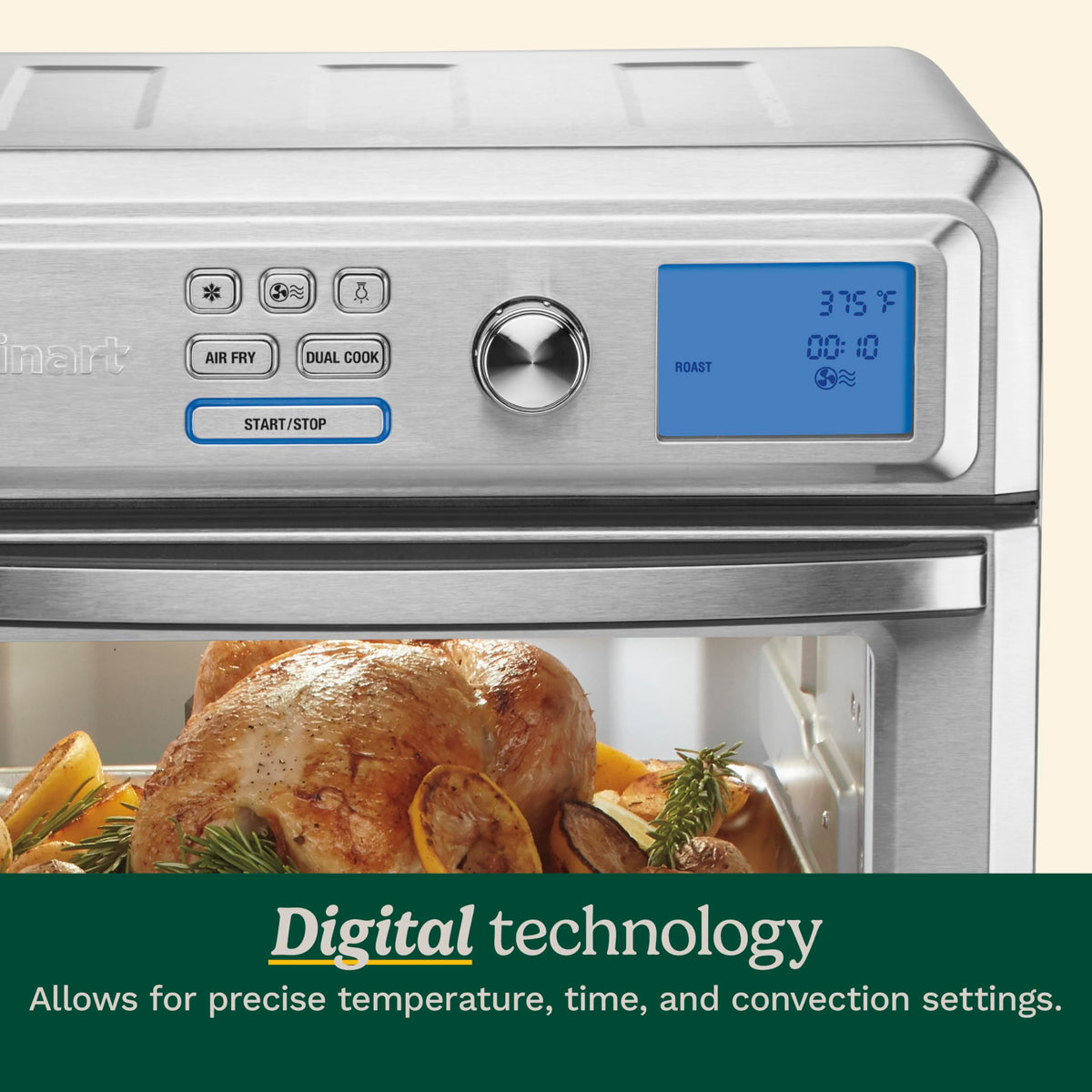 Air Fryer Toaster Oven by Cuisinart – 0.6 cu ft. interior, 0.6 cubic_feet, Alloy Steel, Silver, Model TOA--65