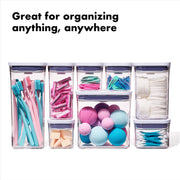 Good Grips 3-PC Small Square Short POP Container Set by OXO – Container Set (Pack of 2), 1.1 quarts, Plastic, White, Pack of 2