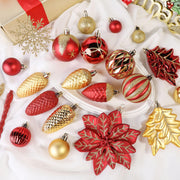 Shareconn Christmas Ball Ornaments, 106 Piece Set, Red and Gold