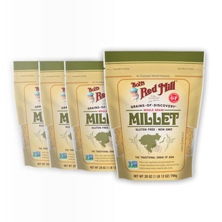Whole Grain Millet by Bob's Red Mill – 28 Ounce (Pack of 4), Natural, Pack of 4, Model P101182