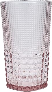 Fortessa Malcolm Iced Beverage Cocktail Glass 6 Pack, 15-Ounce, Pink