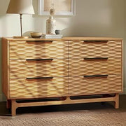 Acacia Elara 54" Solid Wood Dresser with 6 Drawers, Natural Oak