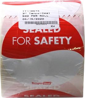DayMark Safety Systems IT118674 TamperSeal Tamper-Evident 3" Writable Delivery Label (Roll of 500), Red/White