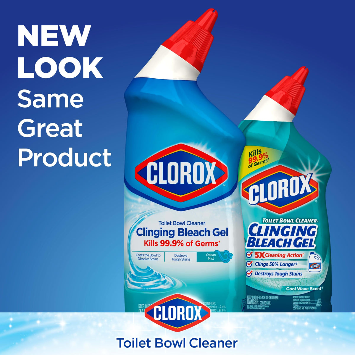 Toilet Bowl Cleaner with Bleach Variety Pack - 24 Ounces - Pack of 4 (Package May Vary) by Clorox – 96 Fl Oz (Pack of 1), Blue, Model 31871