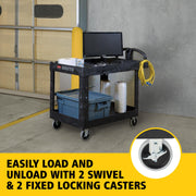 Rubbermaid Commercial Products Black / Large / 2-Shelf Utility Carts