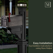 Solar Post Cap Light for Mail Posts by Mayne – 6.5x6.5, Vinyl, Black, Model LZM-625-B