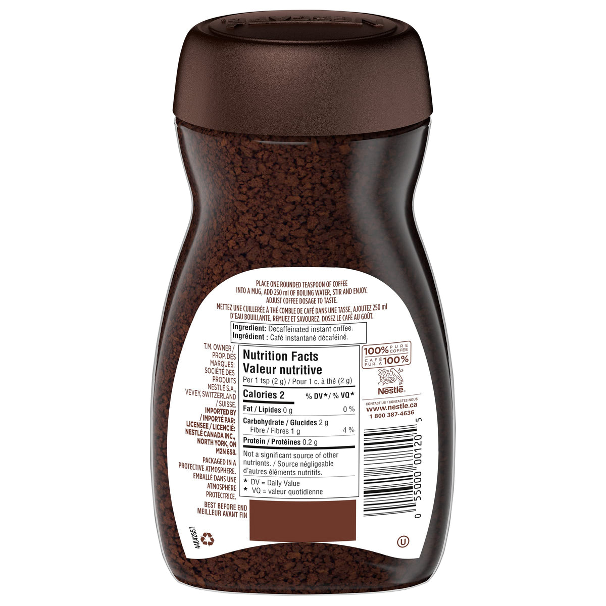 NESCAFÉ RICH Decaffeinated by Nescafe – 3.52 Ounce (Pack of 1), Model 055000001205