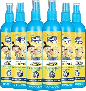 Suave Kids Detangler Spray Minions, Hair Detangling, Removing Knots and Making Kids Locks Soft, Smooth, and Shiny, 10 oz, Pack of 6