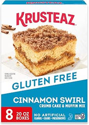 Krusteaz Gluten Free Cinnamon Swirl Crumb Cake & Muffin Mix, 20 oz Boxes (Pack of 8)