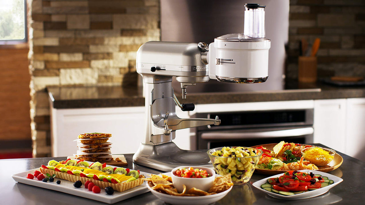 Food Processor Attachment by KitchenAid – Medium, Metal, White, Model KSM1FPA
