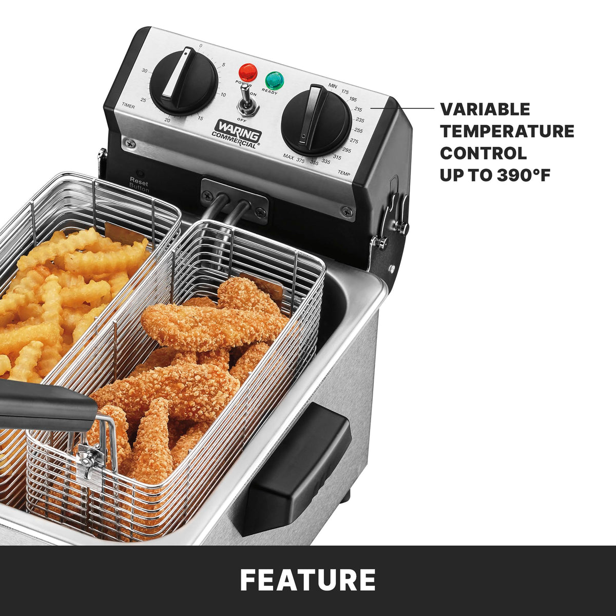 Waring Silver / 8.5 Pound Capacity - 120V / 8.5 Pound Deep Fryer 120V Commercial Deep Fryers